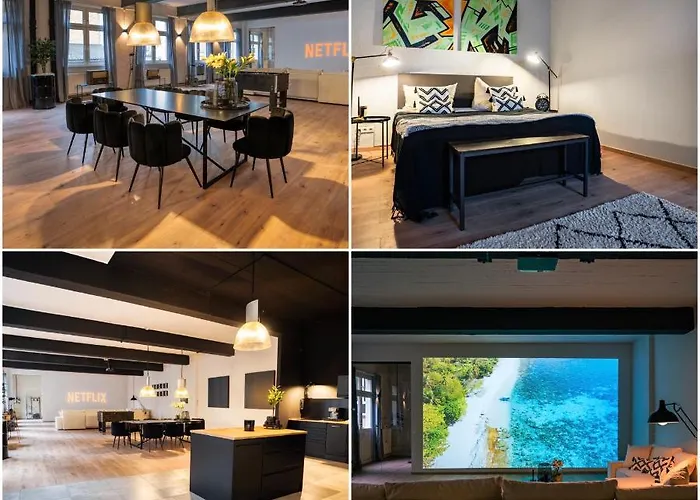 Apartament Designloft - Heimkino - Parkplatz - Luxus Pur - Zentral - 200 Quadratmeter Wiesbaden